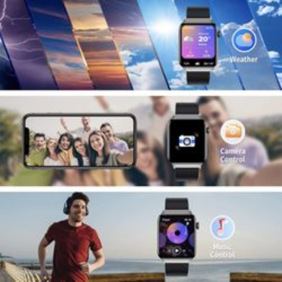 Welly Merck Smart Watch, 1.83" Fitness Smart Watch for Android/iOS Phones-Gold - Picture 5 of 11